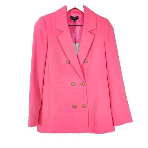 GENERATION‎ LOVE Leighton Crepe Blazer Ultra Pink Gold Buttons Sz XXL NWT - Picture 2 of 4